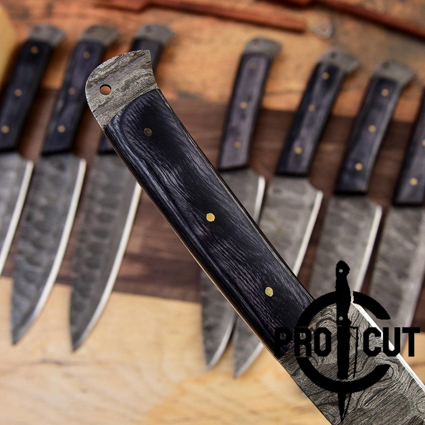 Pro Cut Steel Root - Hand Forged Damascus Steel Full Tang Culinary Steak Knives