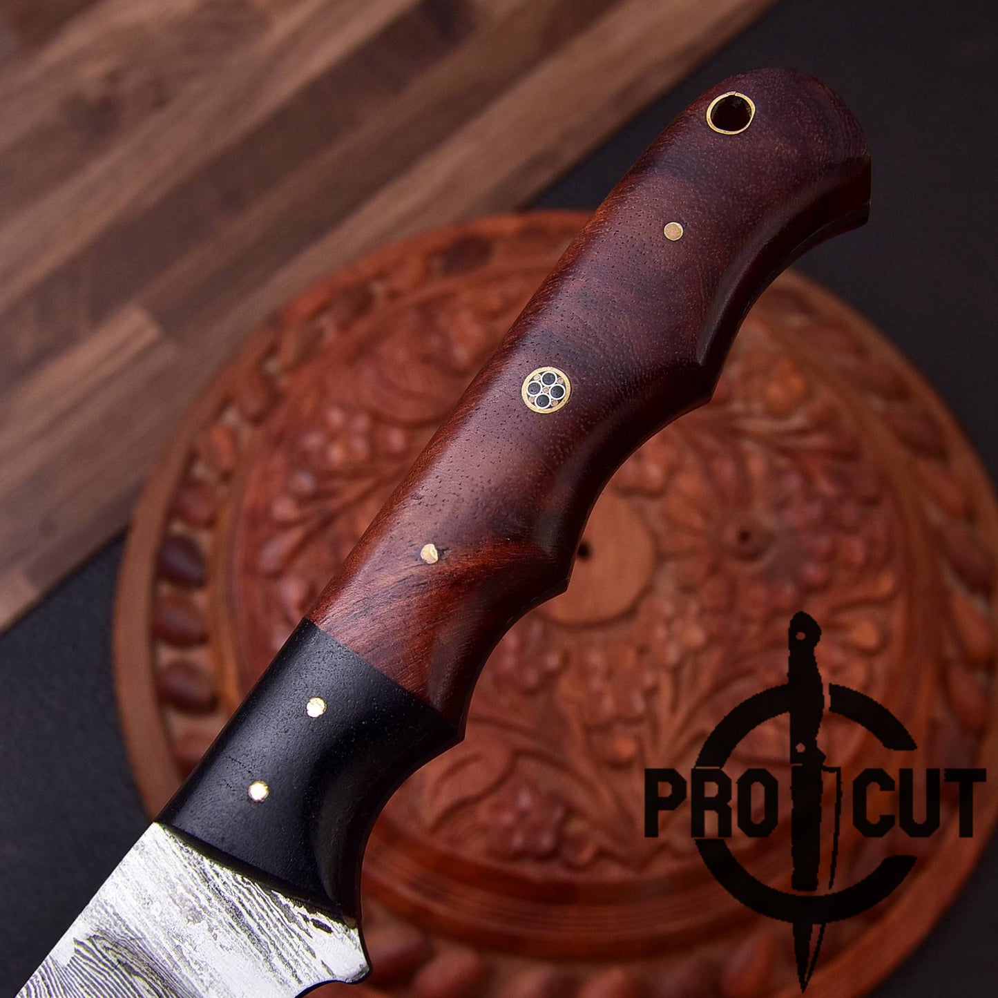 Pro Cut Hand Forged Damascus Steel Full Tang Fillet Knife with Rosewood Handle