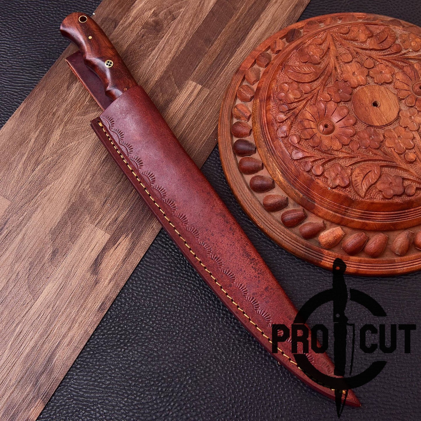 Pro Cut Hand Forged Damascus Steel Full Tang Fillet Knife with Rosewood Handle