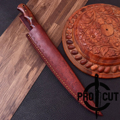 Pro Cut Hand Forged Damascus Steel Full Tang Fillet Knife with Rosewood Handle