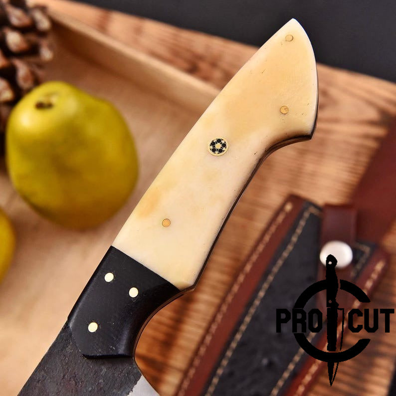Pro Cut Forge Born - Handmade D2 Steel Chef Knife with Camel Bone Handle