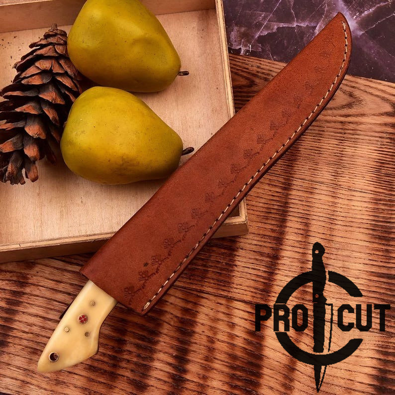 Pro Cut Hand Forged Damascus Steel Full Tang Fillet Knife with Sheath