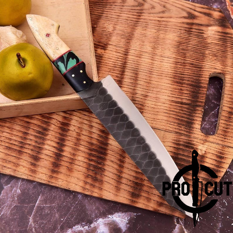 Pro Cut Premium Hand Forged Stainless Steel Kitchen Chef Knife with Sheath, Ideal Knife Gift for Men & Women