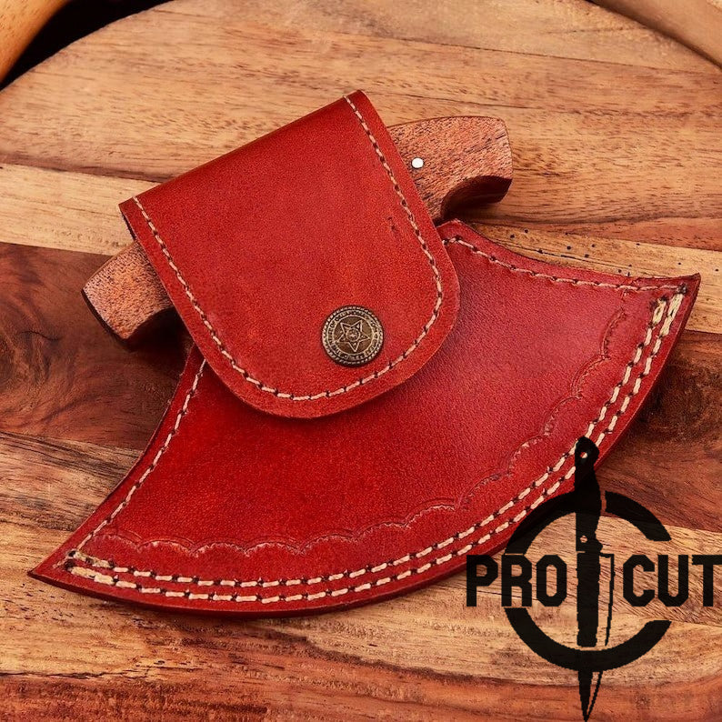 Pro Cut Shadow Wave - Hand Forged Damascus Steel Ulu Kitchen Knife with Rosewood Handle
