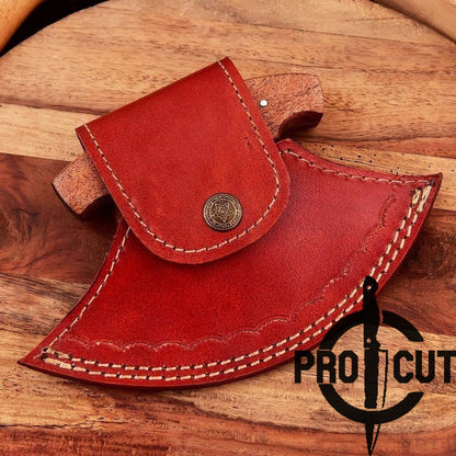 Pro Cut Shadow Wave - Hand Forged Damascus Steel Ulu Kitchen Knife with Rosewood Handle