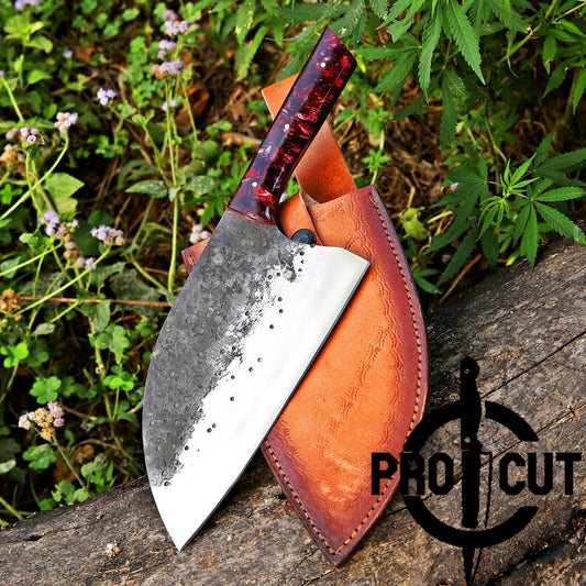 Pro Cut Heavy Duty Stainless Steel Serbian Cleaver Knife |  Best Knife Gift for Anniversary & Birthday