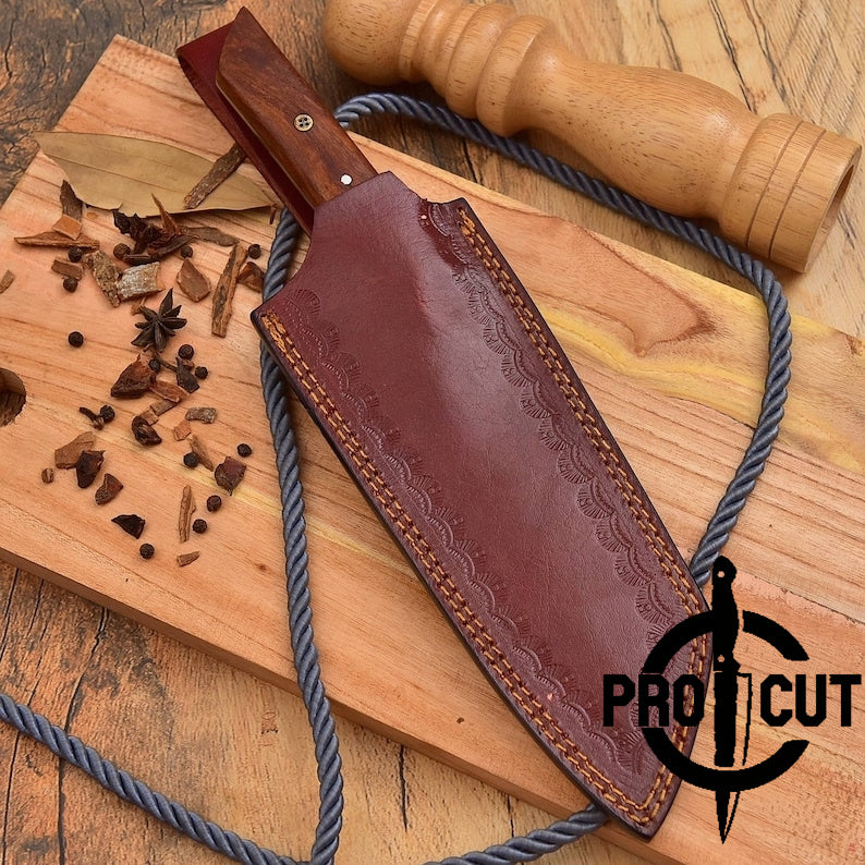 Pro Cut Soul Forge - Handmade Damascus Steel Professional Chef Knife With Rosewood Handle